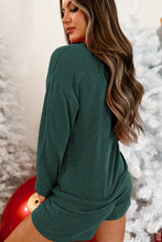 Load image into Gallery viewer, Evergreen Corded MERRY Graphic Long Sleeve Top and Shorts Set
