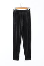 Load image into Gallery viewer, Black Solid Velvet Jogger Pants
