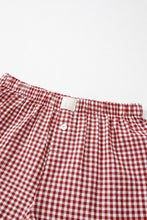 Load image into Gallery viewer, Red Gingham Printed High Waist Shorts
