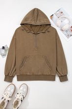 Load image into Gallery viewer, Elmwood Half Zip Kangaroo Pocket Mineral Wash Baggy Hoodie
