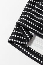 Load image into Gallery viewer, Black Striped V Neck Long Puff Sleeve Shift Dress
