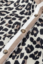 Load image into Gallery viewer, Multicolour Leopard Print Contrast Patchwork Cuffs Button Collared Top
