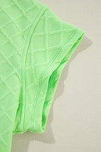 Load image into Gallery viewer, Light Green Checkered Textured Tee and Drawstring Shorts
