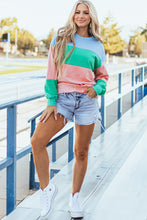 Load image into Gallery viewer, Blossom Colorblock Patchwork Drop Shoulder Sweatshirt
