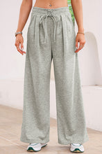 Load image into Gallery viewer, Gray Tied Elastic High Waist Pleated Detail Solid Sweatpants
