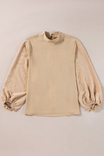 Load image into Gallery viewer, Parchment Swiss Dot Balloon Sleeve Loose Blouse
