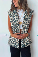 Load image into Gallery viewer, Brown Leopard Open Front Jacket Vest
