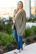 Load image into Gallery viewer, Seagrass Waffle Knit Drop Shoulder Open Front Pocketed Plus Size Cardigan
