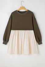 Load image into Gallery viewer, Jungle Green Sweatshirt Poplin Mini Dress
