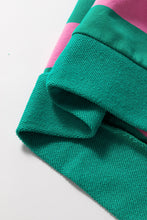 Load image into Gallery viewer, Pink Stripe Star Patchwork Round Neck Pullover Sweatshirt
