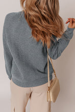 Load image into Gallery viewer, Medium Grey Chunky Buttoned Front Round Neck Cardigan Sweater
