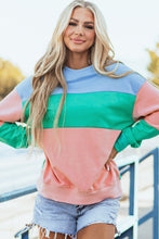 Load image into Gallery viewer, Blossom Colorblock Patchwork Drop Shoulder Sweatshirt

