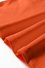 Load image into Gallery viewer, Orange Varsity Contrast Banded Sleeve Shift Sweatshirt Dress
