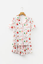 Load image into Gallery viewer, White Christmas Spirits Shirt Style 2pcs Short Pajama Set
