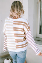 Load image into Gallery viewer, Stripe Blocked Drop Shoulder Slouchy Sweater
