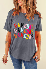 Load image into Gallery viewer, Gray Colorful GAME DAY Graphic Crew T Shirt
