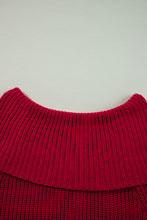 Load image into Gallery viewer, Racing Red Off-the-shoulder Knit Sweater
