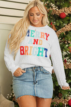 Load image into Gallery viewer, Dearlovers White Merry And Bright Cable Knit Pullover Sweatshirt
