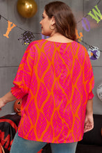 Load image into Gallery viewer, Rose Leafy Printed Smocked Lantern Sleeve Plus Size Blouse
