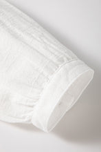 Load image into Gallery viewer, White Geometric Embroidered Long Sleeve Buttoned Blouse
