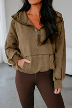 Load image into Gallery viewer, Elmwood Half Zip Kangaroo Pocket Mineral Wash Baggy Hoodie
