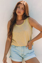 Load image into Gallery viewer, Tan Metallic Sheen Edge Scoop Neck Tank Top
