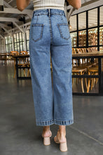 Load image into Gallery viewer, Sky Blue Chic Patch Pocket Straight Leg Loose Jeans
