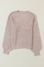 Load image into Gallery viewer, Parchment Cable Knit Sleeve Drop Shoulder Sweater
