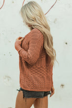 Load image into Gallery viewer, Redwood Burl Mix Pattern Hollowed Knit Open Front Cardigan
