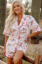 Load image into Gallery viewer, White Cowgirl Country Print Pajamas Set
