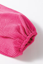 Load image into Gallery viewer, Rose Red Textured Puff Sleeve Top and Pants Set

