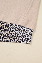 Load image into Gallery viewer, Parchment Leopard Patchwork V Neck Long Sleeve Plus Size Top
