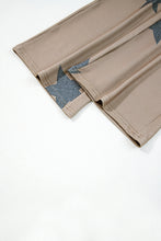 Load image into Gallery viewer, Khaki Retro Star Print Loose Long Sleeve Drawstring Wide Leg 2pcs Lounge Set
