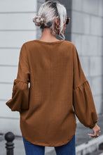 Load image into Gallery viewer, Faux Knit Jacquard Puffy Long Sleeve Top
