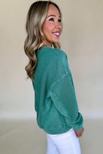 Load image into Gallery viewer, Skobeloff Solid Color Notched Neck Drop Shoulder Sweatshirt
