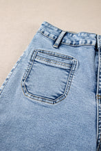 Load image into Gallery viewer, Light Blue Chic Patch Pocket Straight Leg Loose Jeans
