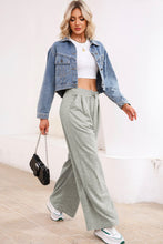 Load image into Gallery viewer, Gray Tied Elastic High Waist Pleated Detail Solid Sweatpants
