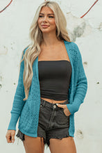 Load image into Gallery viewer, Lapis Mix Pattern Hollowed Knit Open Front Cardigan

