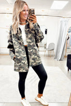 Load image into Gallery viewer, Green Camo Chest Pockets Loose Jean Jacket
