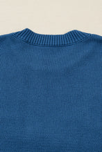 Load image into Gallery viewer, Dusk Blue Howdy Embroidered Graphic Western Sweater
