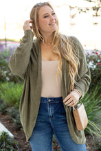 Load image into Gallery viewer, Seagrass Waffle Knit Drop Shoulder Open Front Pocketed Plus Size Cardigan
