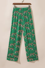 Load image into Gallery viewer, Green Cheetah Print Short Sleeve Shirt and Pants Pajama Set
