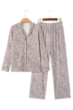 Load image into Gallery viewer, White Leopard Print Long Sleeve and Pants Pajamas Set
