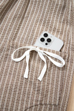 Load image into Gallery viewer, Brown Stripe Drawstring Cargo Jogger Pants with Pockets
