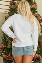 Load image into Gallery viewer, Dearlovers White Merry And Bright Cable Knit Pullover Sweatshirt
