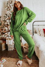 Load image into Gallery viewer, Spinach Green Long Sleeve Pullover and Jogger Pants Lounge Set
