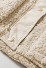Load image into Gallery viewer, Beige Faux Fur Snap Button Front Knot Side Plush Vest with Pockets
