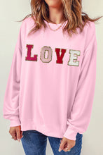 Load image into Gallery viewer, Pink Valentine LOVE Chenille Embroidered Sweatshirt
