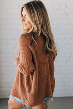 Load image into Gallery viewer, Redwood Burl Mix Pattern Hollowed Knit Open Front Cardigan
