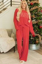 Load image into Gallery viewer, Fiery Red JOLLY Corded Long Sleeve Top and Pockets Pants Set
